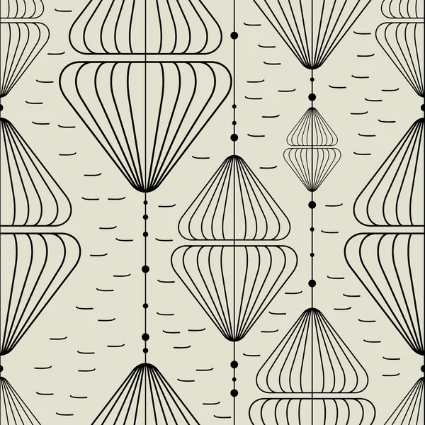 Decorative elements on gray background - seamless pattern — Stock Vector
