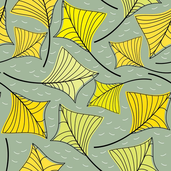 カラフルな葉 - シームレスなパターン装飾 — ストックベクタ