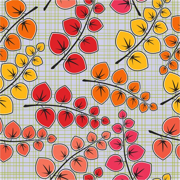 Färgglada dekorativa blad - sömlösa mönster — Stock vektor