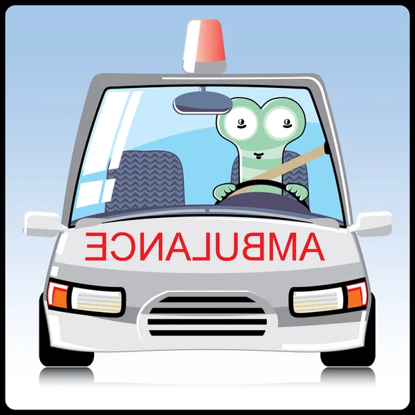 Monstre dans l'ambulance — Image vectorielle