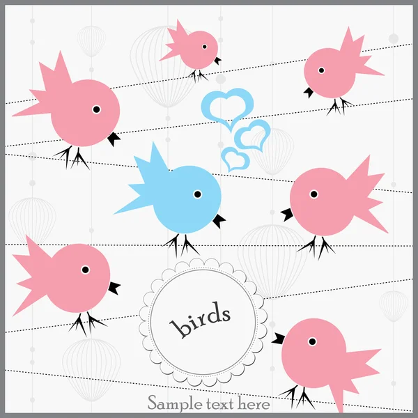 Siete pájaros — Archivo Imágenes Vectoriales