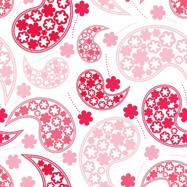 Decorative pink elements on white background - seamless pattern — Stock Vector