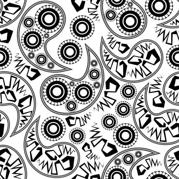 Éléments décoratifs noir et blanc motif sans couture — Image vectorielle