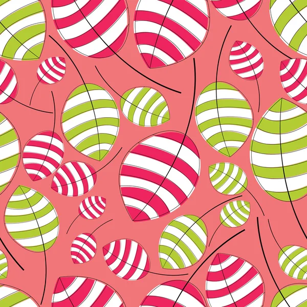 Feuilles colorées sur fond rose motif sans couture — Image vectorielle