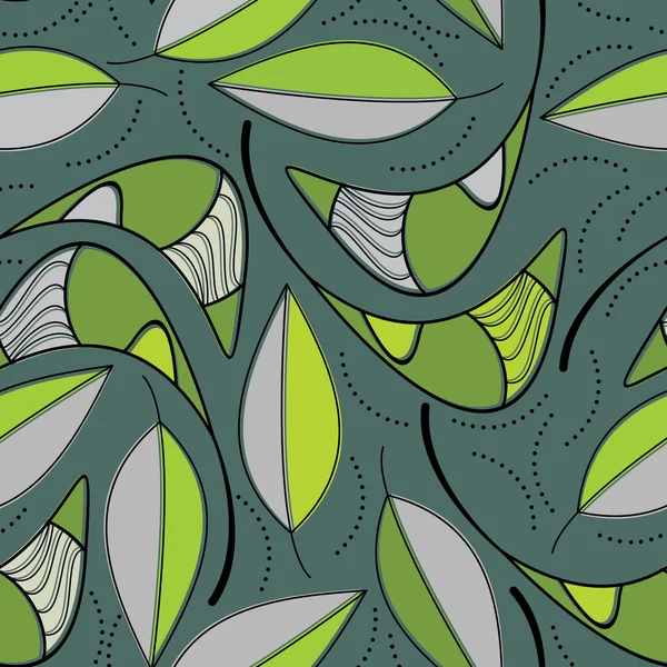 Színes trópusi levelek kék háttér - varrat nélküli mintát — Stock Vector