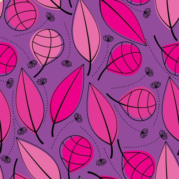 Dekorative rosa Blätter - nahtloses Muster — Stockvektor