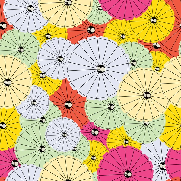 Kleurrijke Cocktail paraplu 's - naadloos patroon — Stockvector