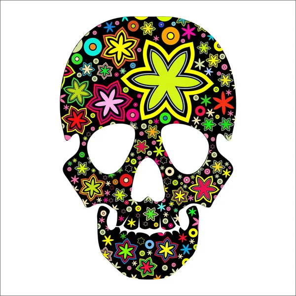 Crâne en fleurs — Image vectorielle
