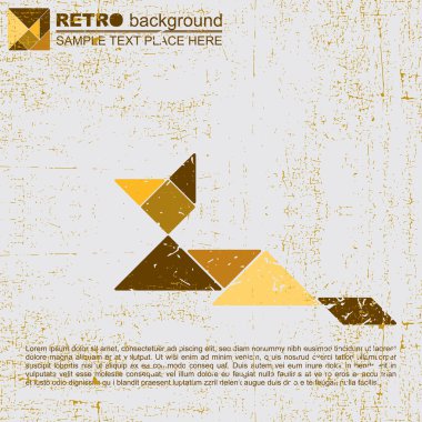 Tangram grunge arkaplanı - vektör