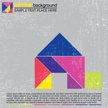 Colorful tangram house clipart