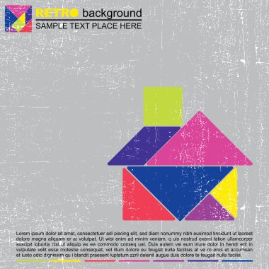 Colorful tangram house clipart