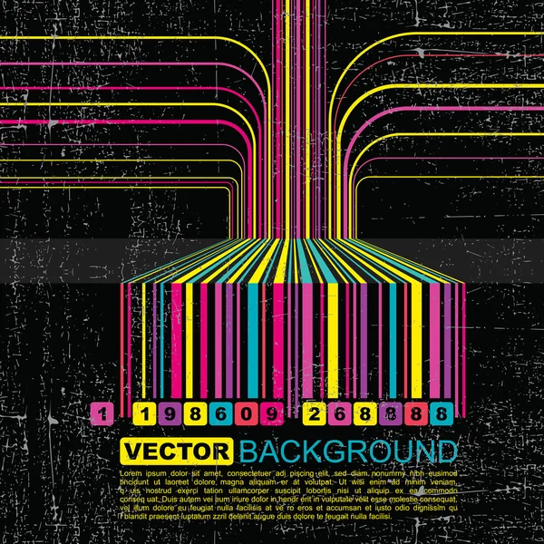 Grunge barcode achtergrond - vector — Stockvector