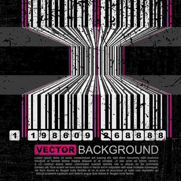 Grunge barcode achtergrond - vector — Stockvector