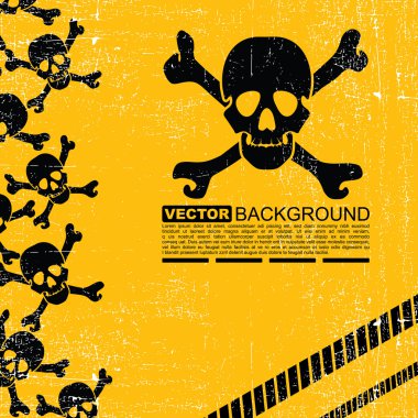 Abstract skull grunge background design clipart