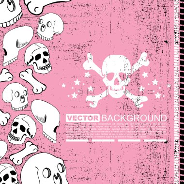 Abstract skull grunge background design clipart