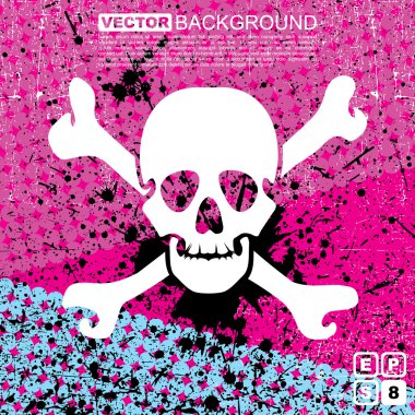 Abstract skull grunge background design clipart