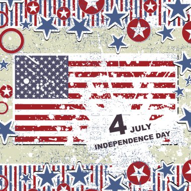 Independence Day- 4 of July - Retro grunge background clipart