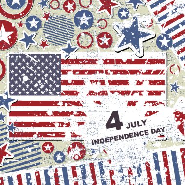 Independence Day- 4 of July - Retro grunge background clipart