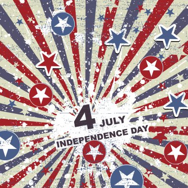 Independence Day- 4 of July - Retro grunge background clipart