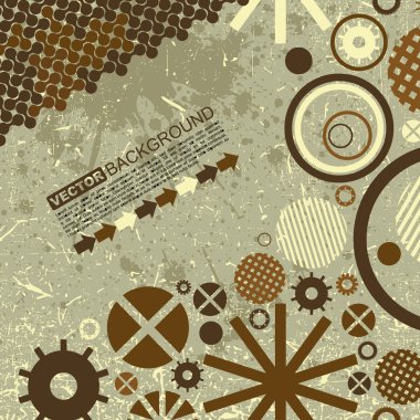 Retro grunge background with military elements - vector clipart