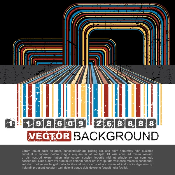 Grunge barcode bakgrund - vektor — Stock vektor