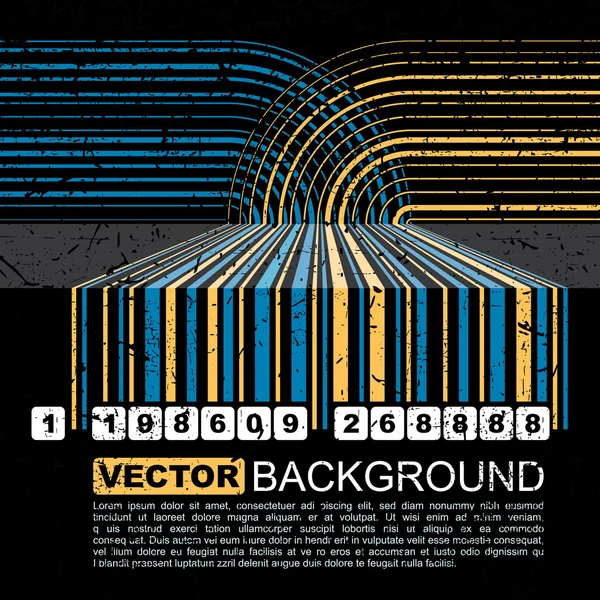 Grunge fondo de código de barras - vector — Archivo Imágenes Vectoriales