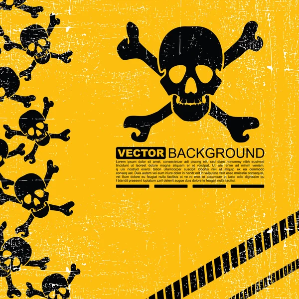Abstract skull grunge background design — Stock Vector