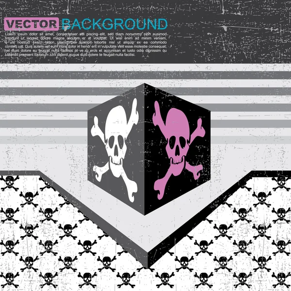 Abstract skull grunge background design — Stock Vector