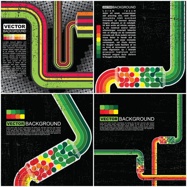 Set van kleurrijke retro grunge achtergronden - vector — Stockvector