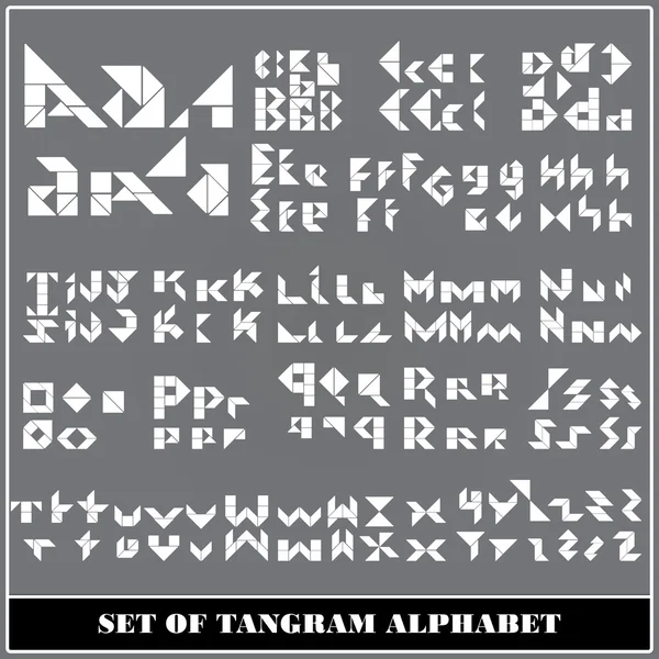 Letras do alfabeto Tangram — Vetor de Stock