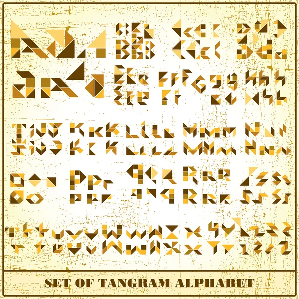 Letras del alfabeto Tangram — Vector de stock