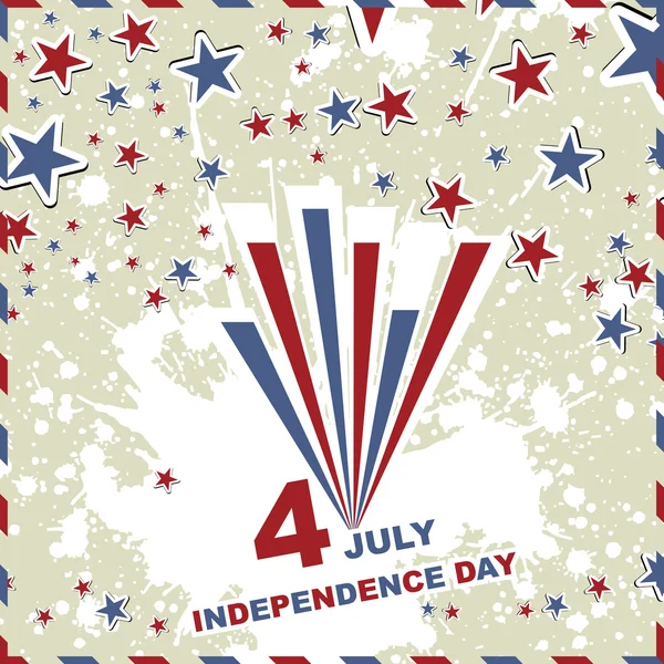 Dia da Independência - 4 de julho - Fundo grunge retro —  Vetores de Stock