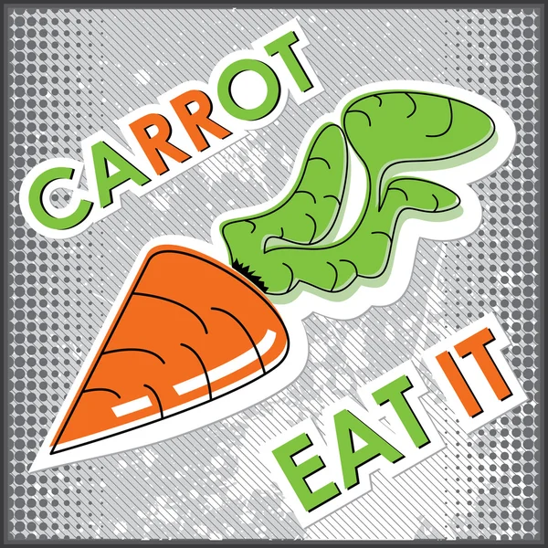 The carrot. Vector illustration. Isolated on gray background — Stock Vector