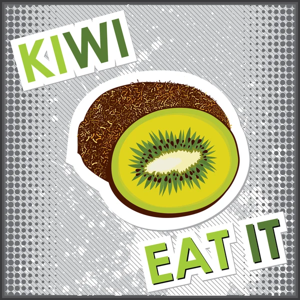 Fetta di kiwi - vettore — Vettoriale Stock