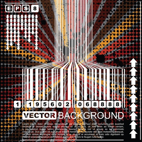 Grunge Barcode Hintergrund - Vektor — Stockvektor