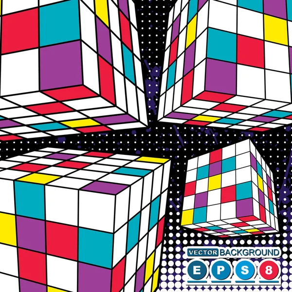 Гранж фон с кубиками — стоковый вектор