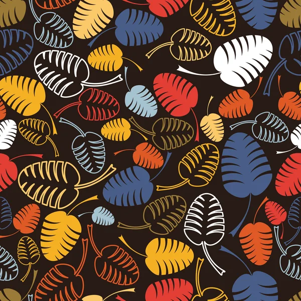 Feuilles colorées - motif sans couture — Image vectorielle