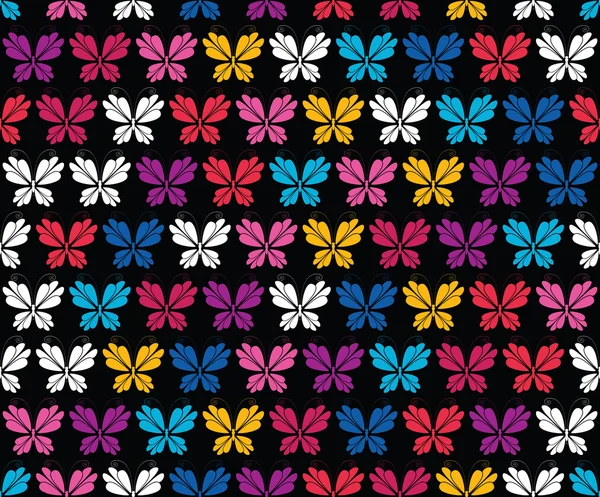 Kleurrijke blaadjes en bloemen - naadloze patroon — Stockvector