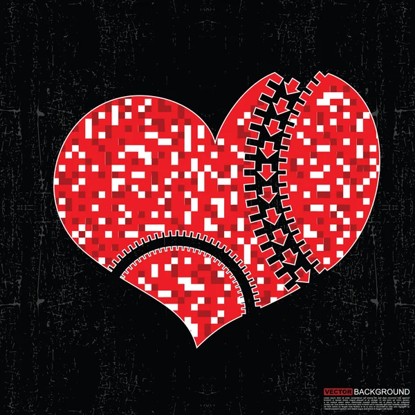 Grunge arka plan üzerinde renkli kalp — Stok Vektör