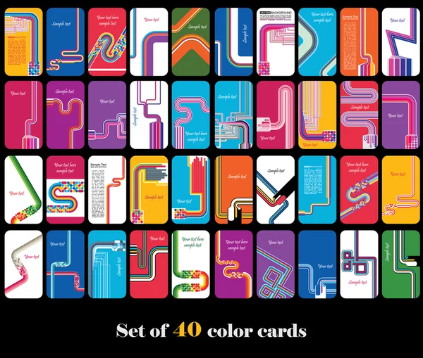 10 のカラフルな秋のカードのセット — ストックベクタ