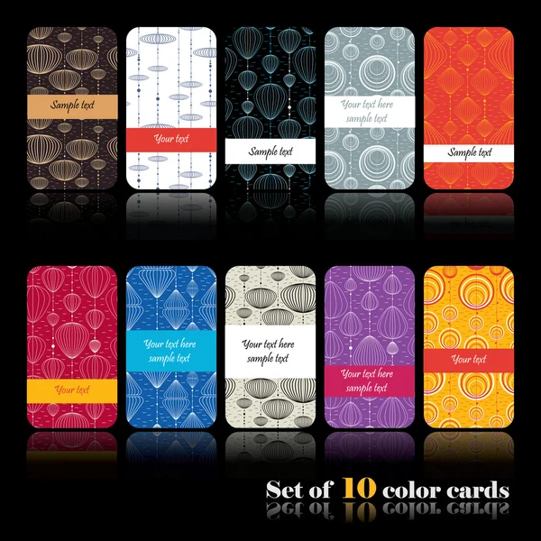 10 개의 다채로운가 카드 세트 — 스톡 벡터