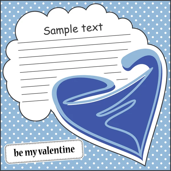 Card with heart and message cloud — Stock Vector