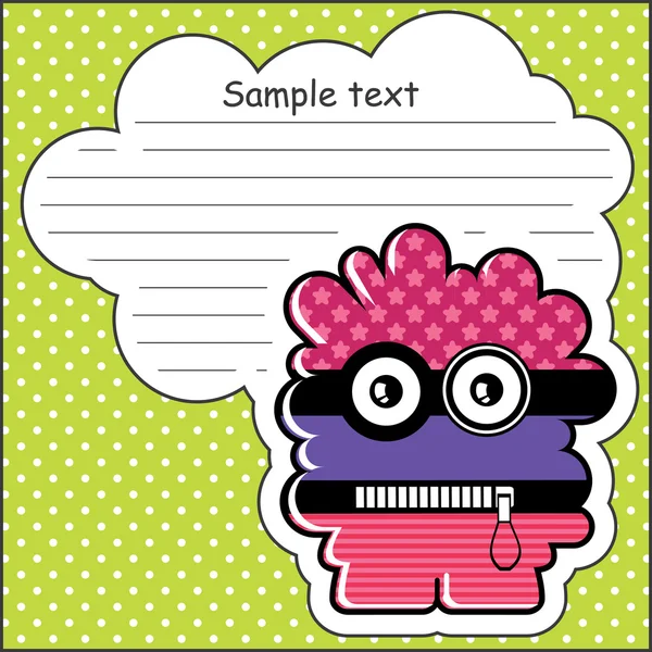 Funny picture with monster — Stock Vector