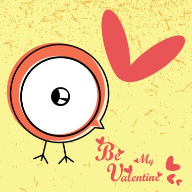 Chicken with heart clipart