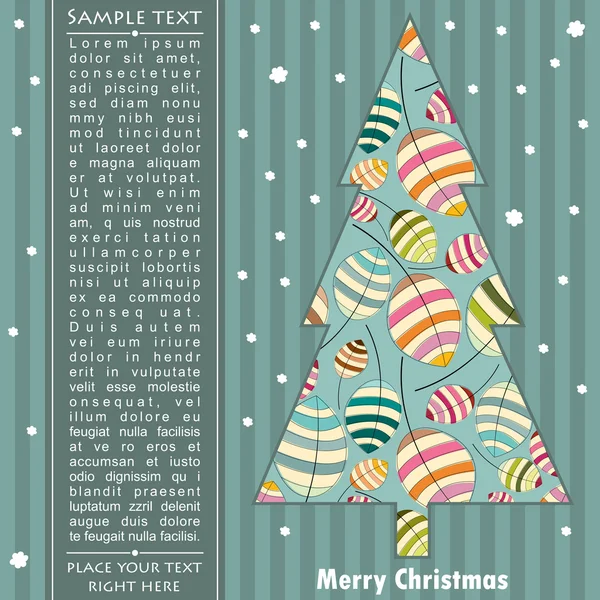 Neujahrskarte mit Baum — Stockvektor