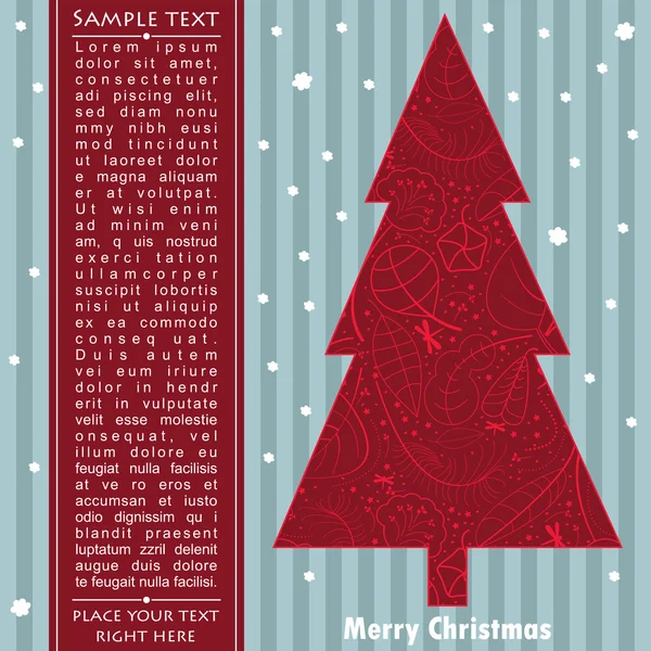 Новогодняя открытка с елкой — стоковый вектор