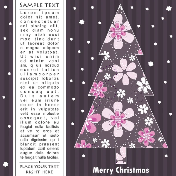 Cartão de ano novo com árvore — Vetor de Stock