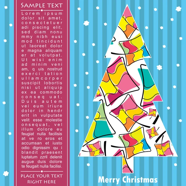 Neujahrskarte mit Baum — Stockvektor