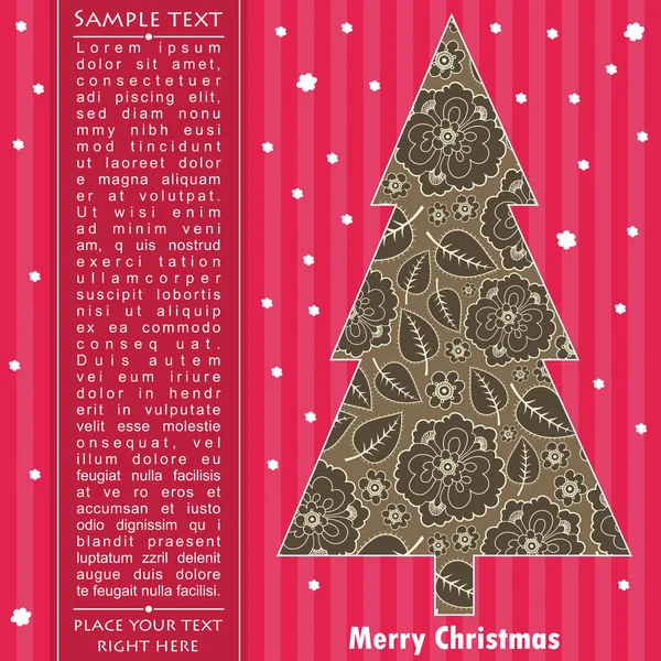 Новорічна листівка з деревом — стоковий вектор