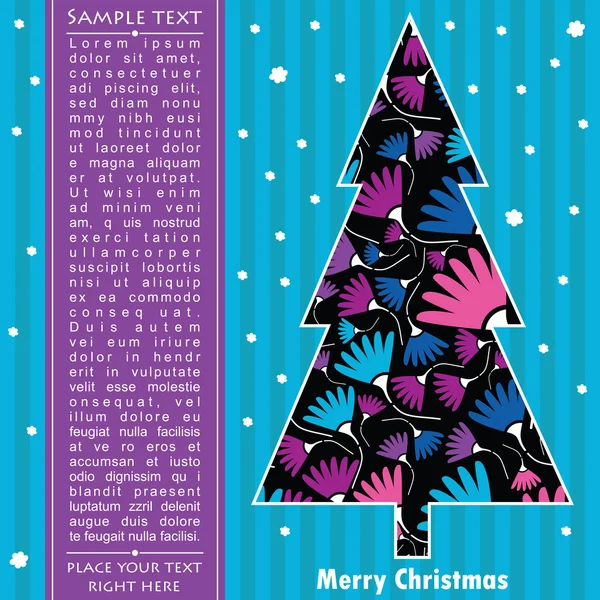 Новогодняя открытка с елкой — стоковый вектор